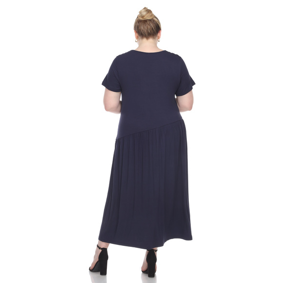 Plus Size Short Sleeves Maxi Dress - Picture 4 of 5